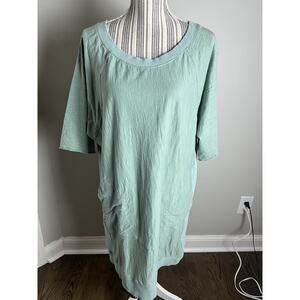 UMGEE Plus Sz 1XL Sea Foam Green w-pockets T-Shirt dress